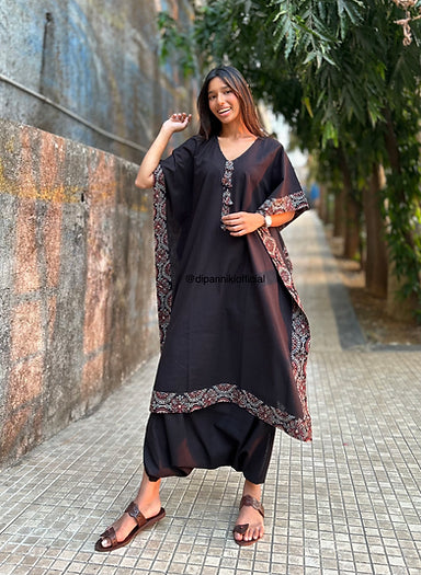 Black Kaftan dhoti set