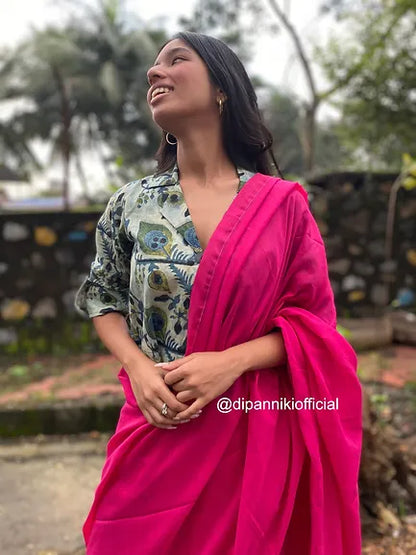 Rani pink mul saree