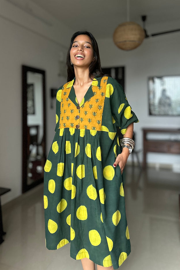 Green Polka Chulbuli dress