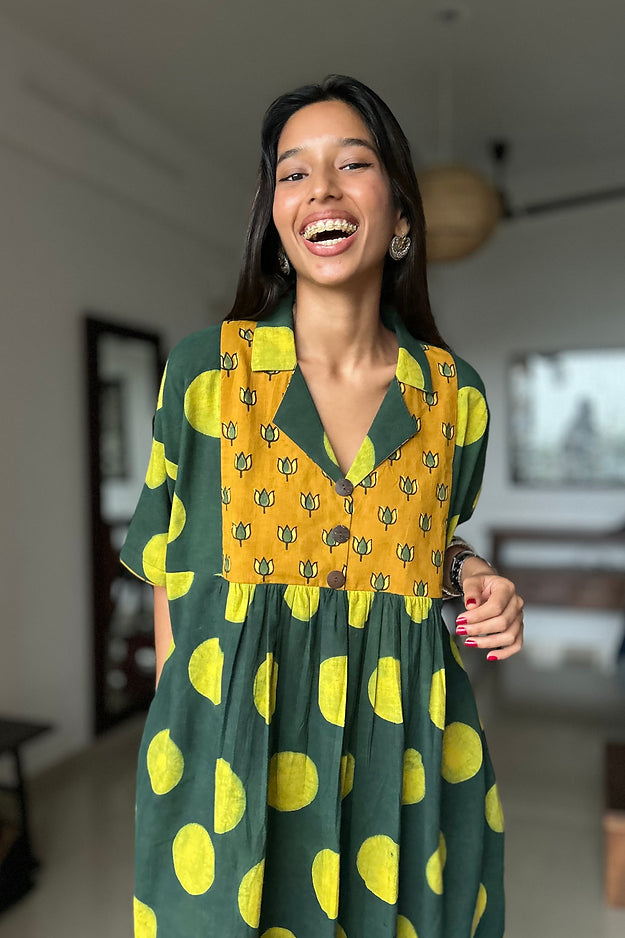 Green Polka Chulbuli dress