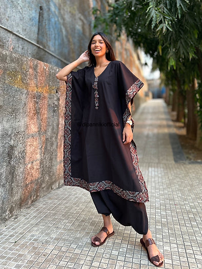 Black Kaftan dhoti set