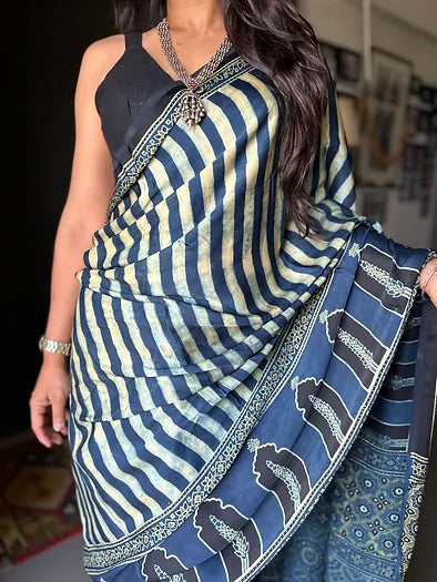 Neel distressed silk saree