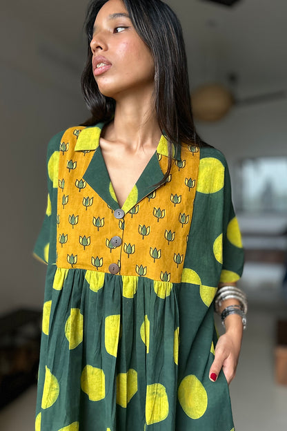 Green Polka Chulbuli dress