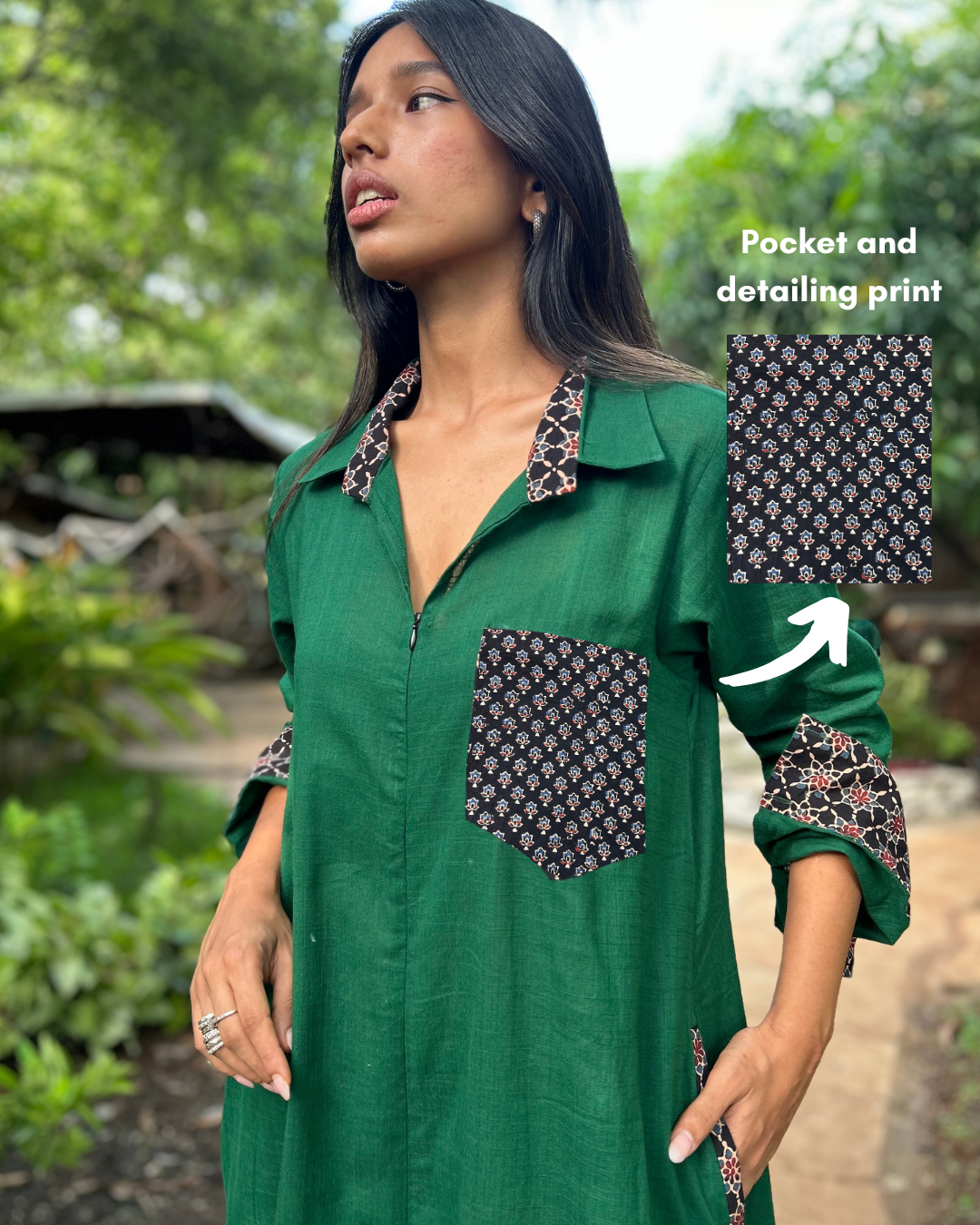 Bottle Green Shirt Jumpsuit (READY TO DISPATCH)