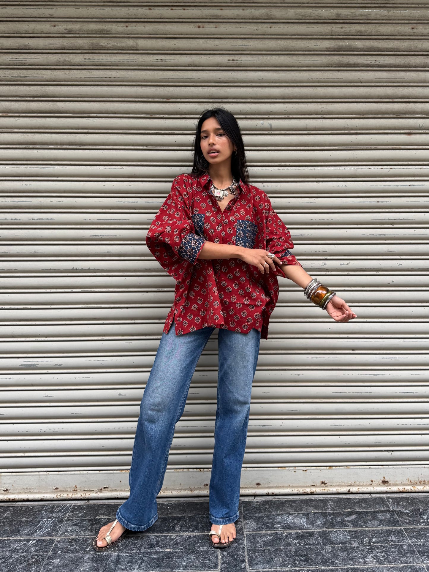 Gulnaar Ajrakh Cotton Shirt