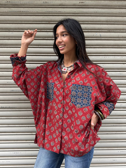 Gulnaar Ajrakh Cotton Shirt