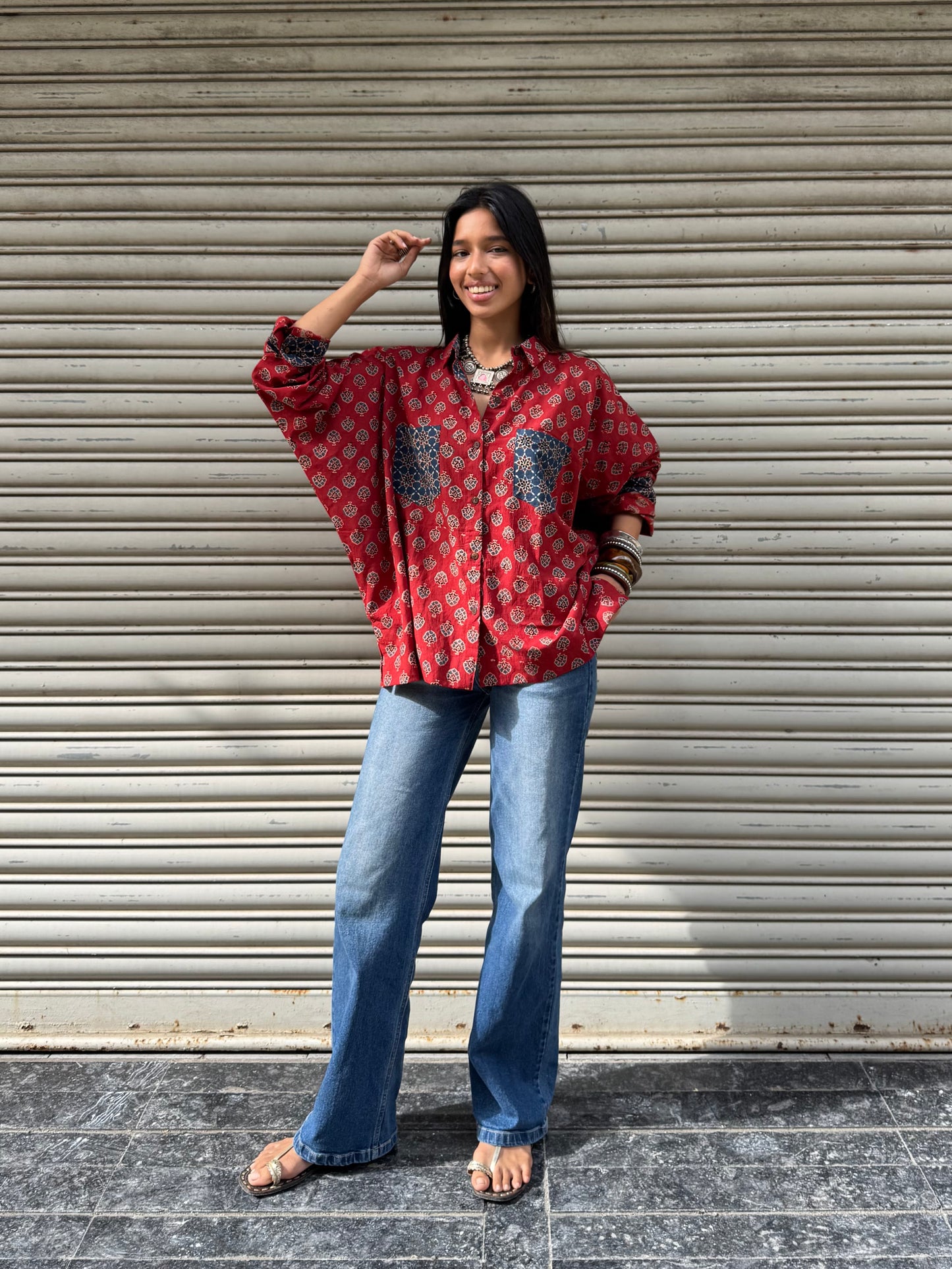 Gulnaar Ajrakh Cotton Shirt