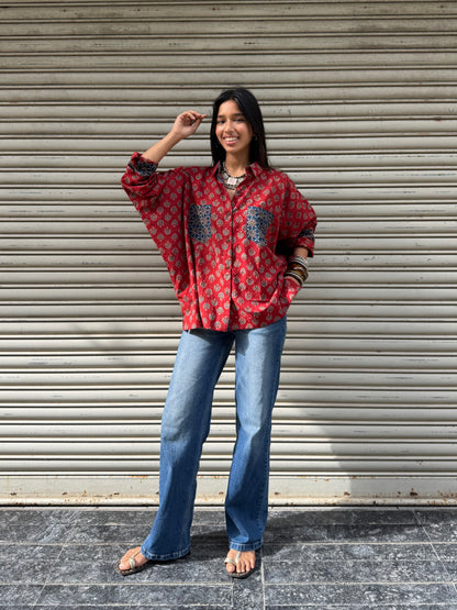 Gulnaar Ajrakh Cotton Shirt