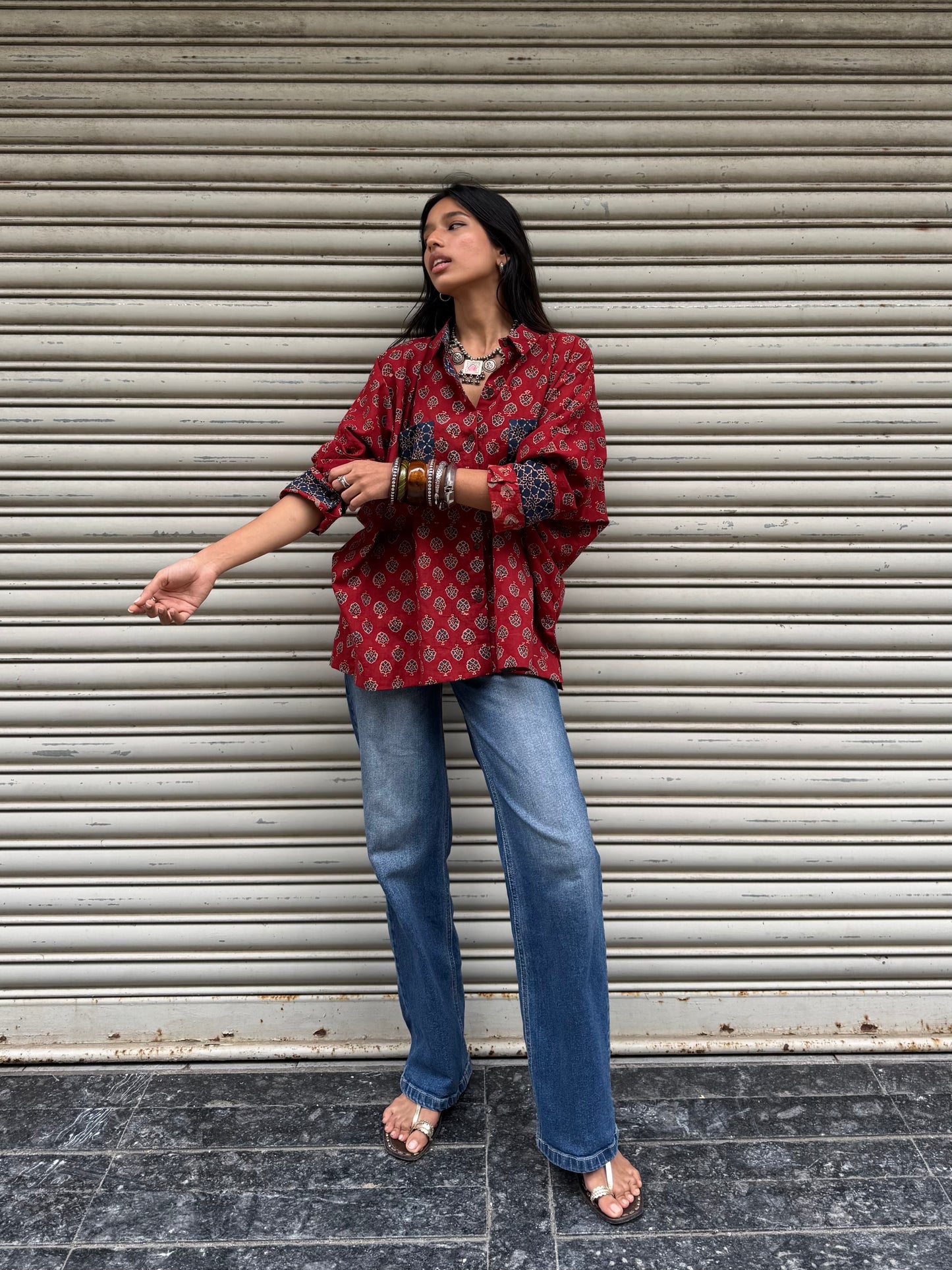 Gulnaar Ajrakh Cotton Shirt