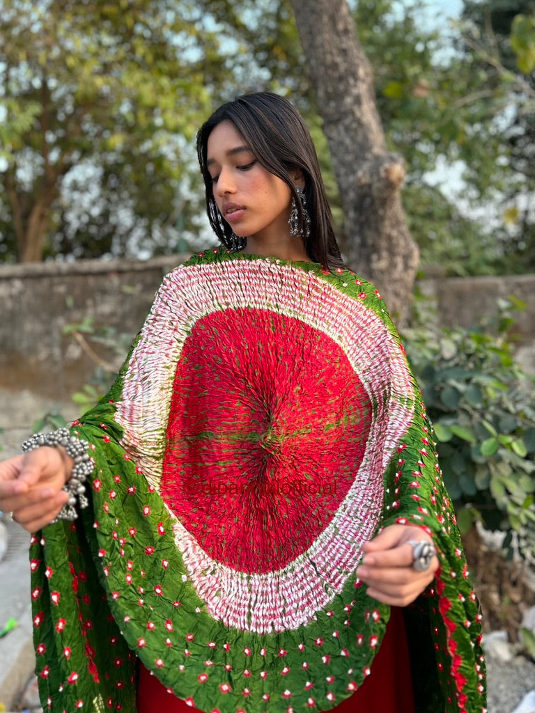 Parrot Bandhani Modal Silk Dupatta
