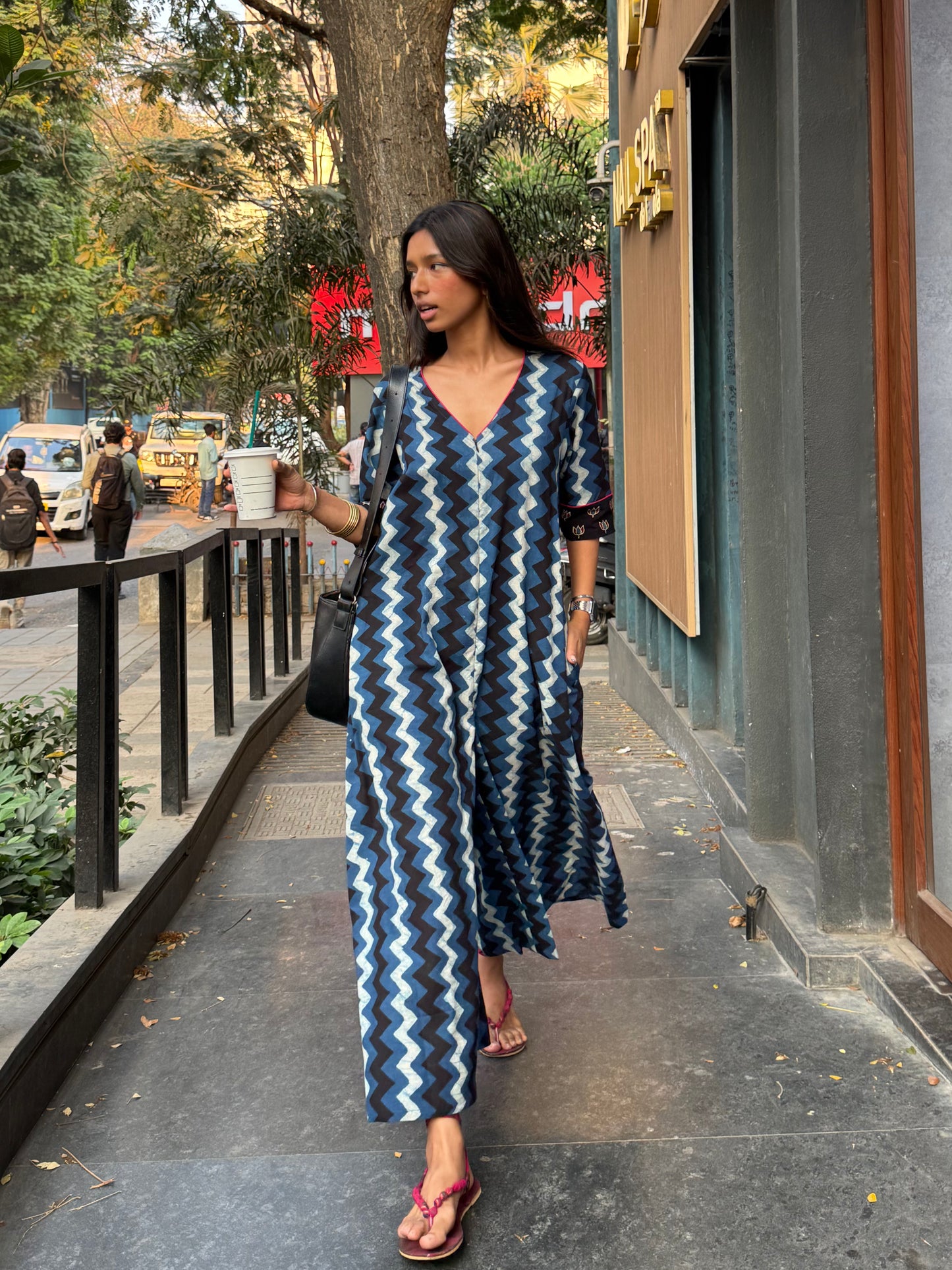 Chevron Cotton Jugni Jumpsuit