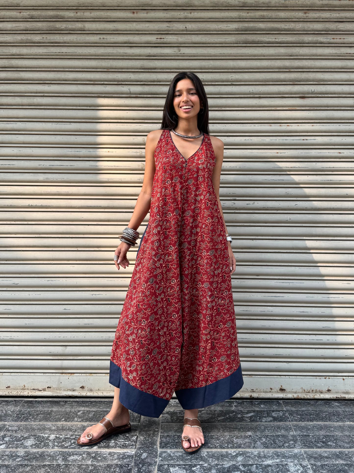 Coral Ajrakh Suhaani Jumpsuit