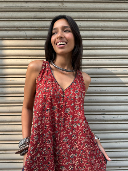 Coral Ajrakh Suhaani Jumpsuit