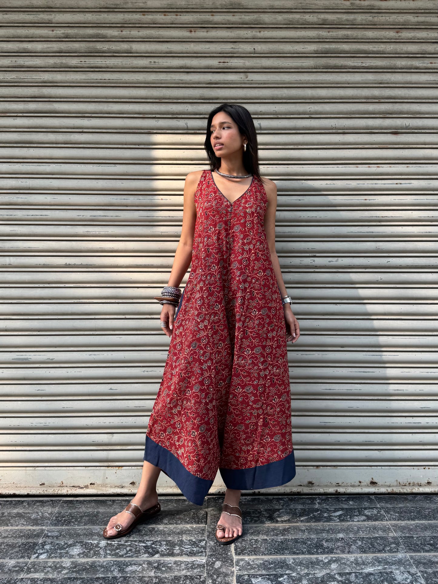 Coral Ajrakh Suhaani Jumpsuit