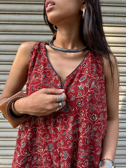 Coral Ajrakh Suhaani Jumpsuit