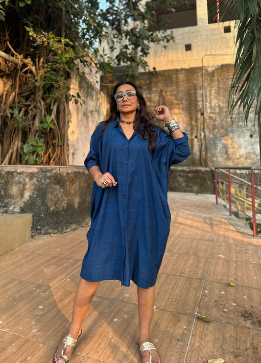 Cobalt Oversized Shirt dress