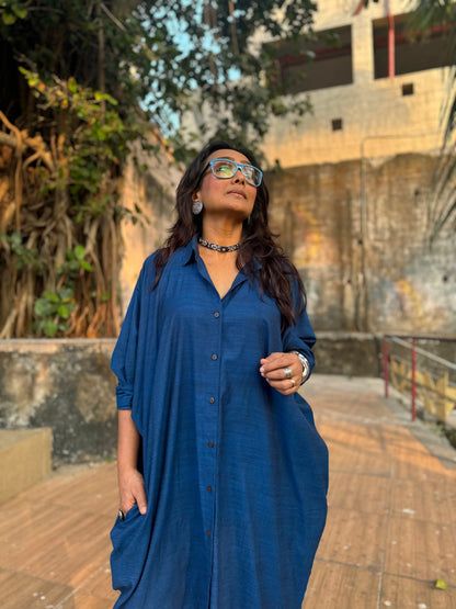 Cobalt Oversized Shirt dress