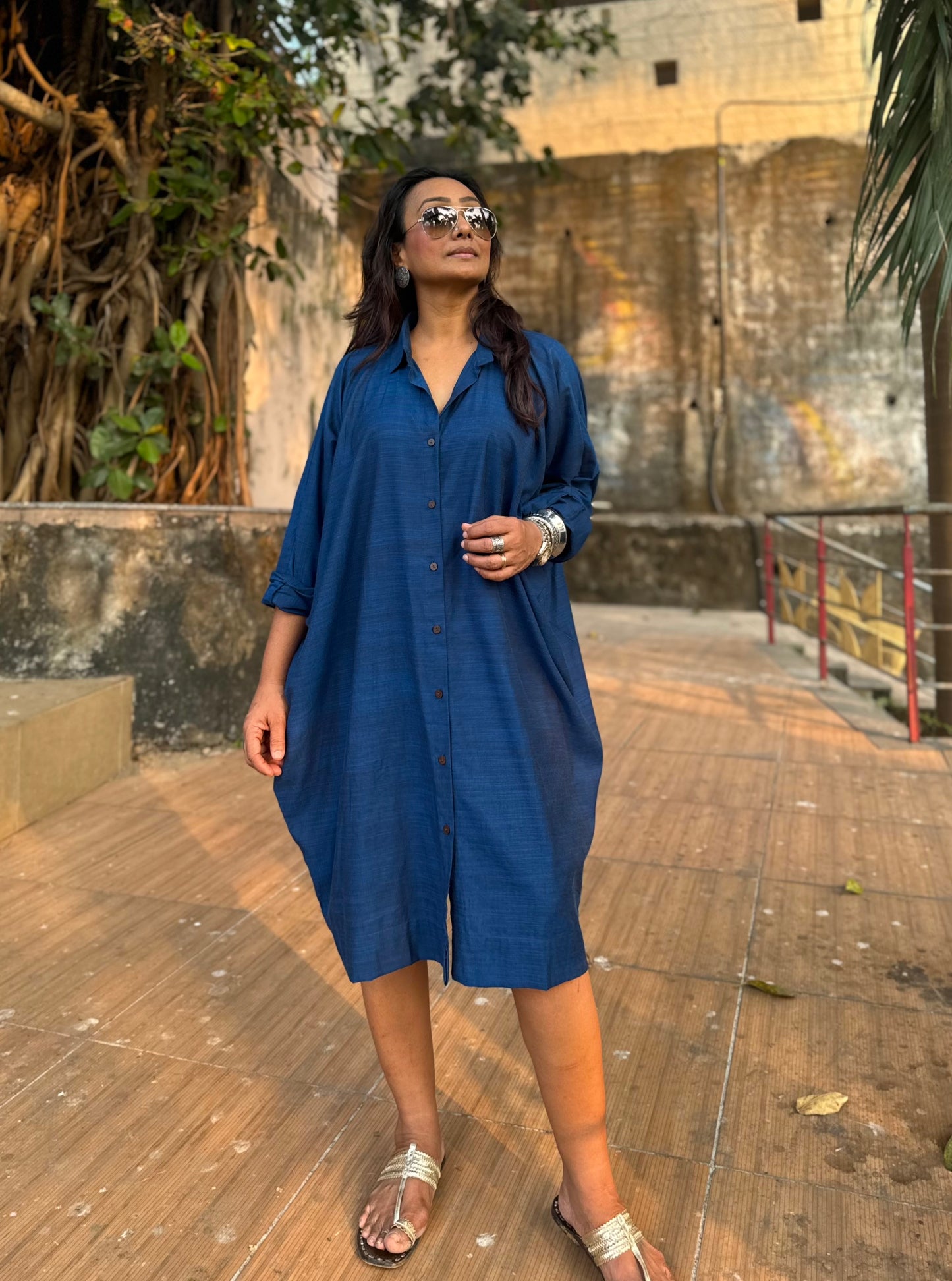 Cobalt Oversized Shirt dress