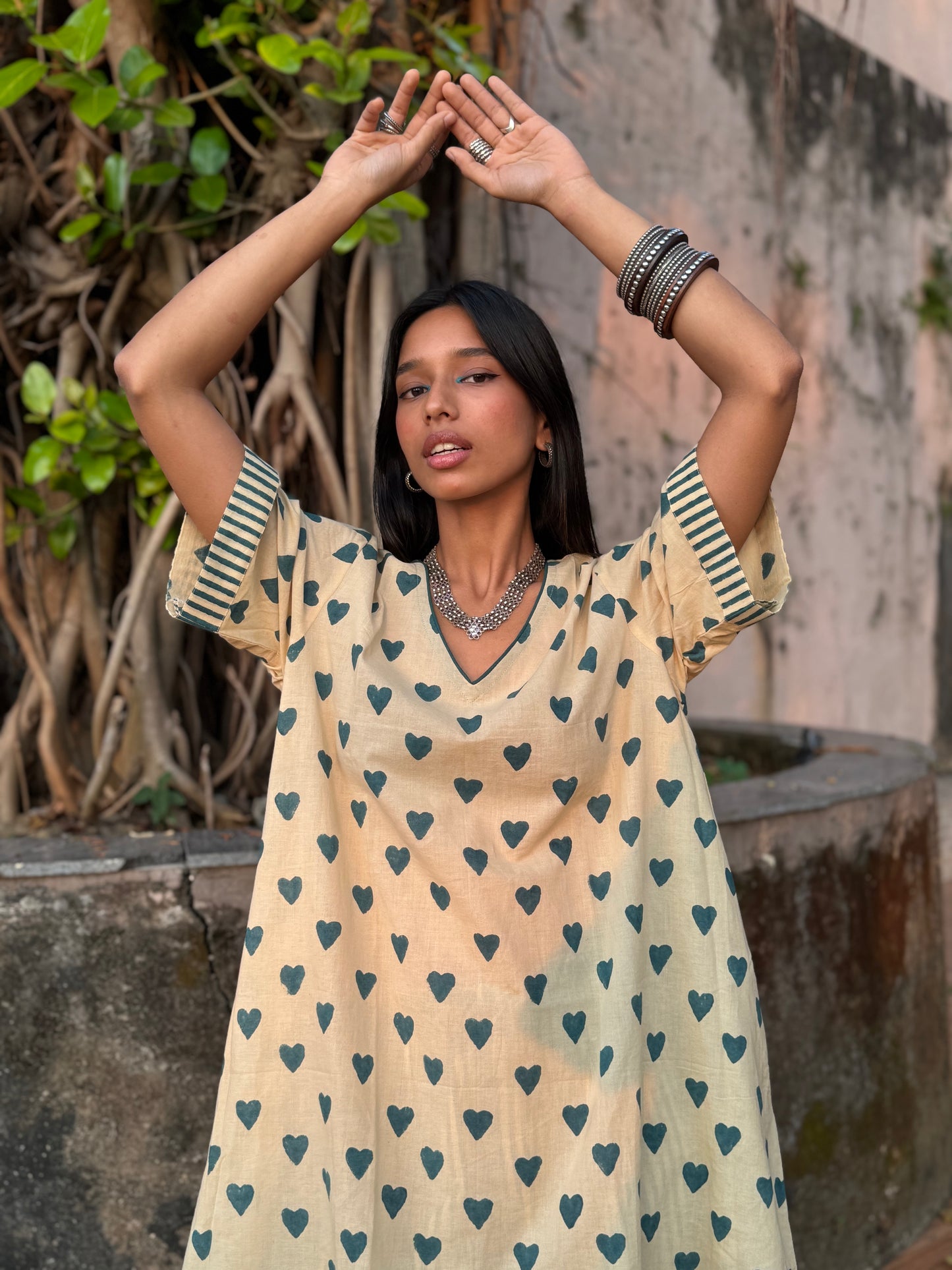 Teal Cotton Co-ord with Afghani Pants