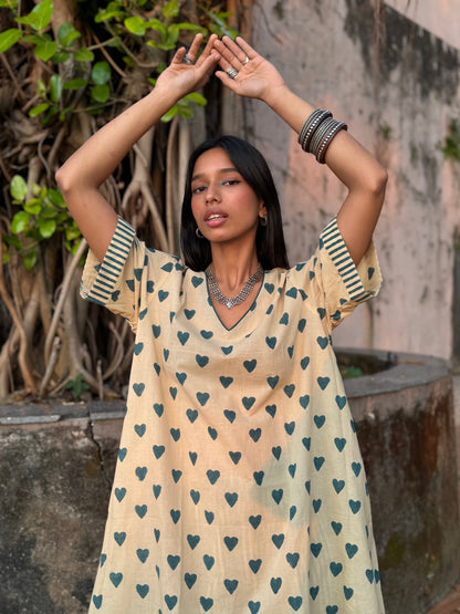 Teal Cotton Co-ord with Afghani Pants