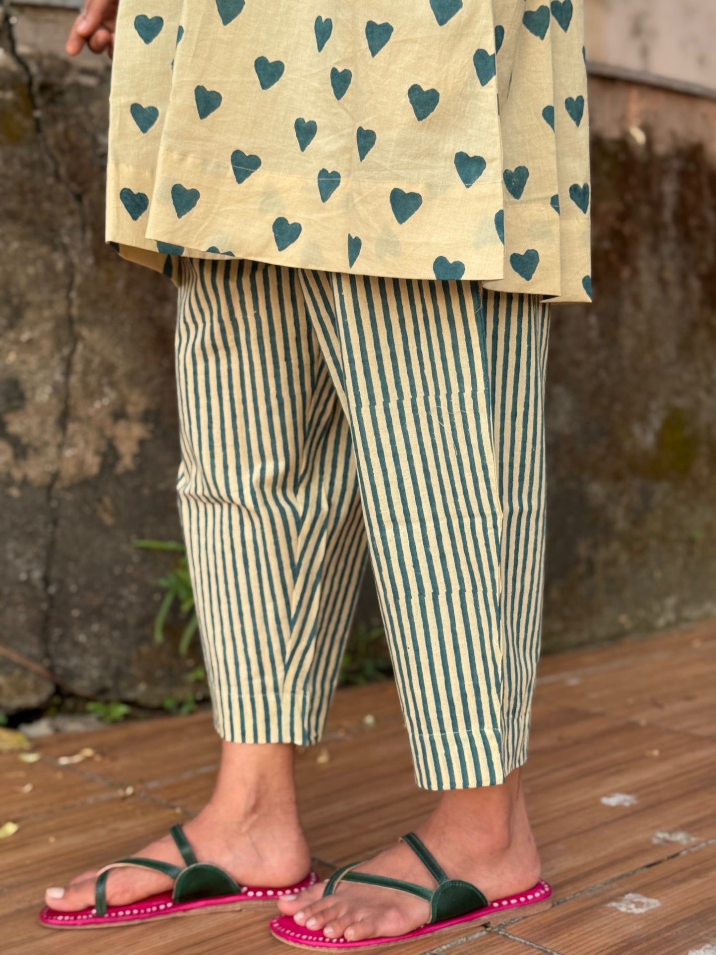 Teal Cotton Co-ord with Afghani Pants