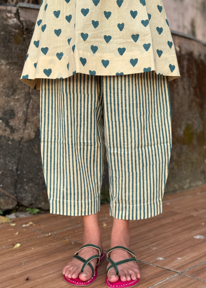 Teal Cotton Co-ord with Afghani Pants