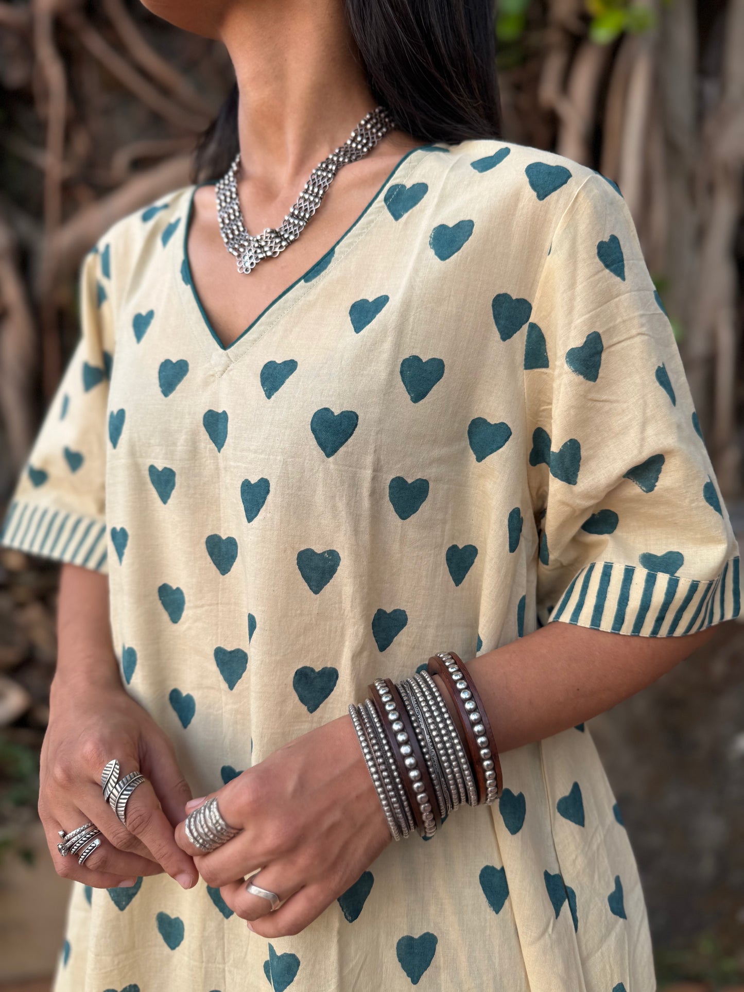 Teal Cotton Co-ord with Afghani Pants