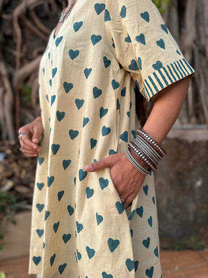 Teal Cotton Co-ord with Afghani Pants