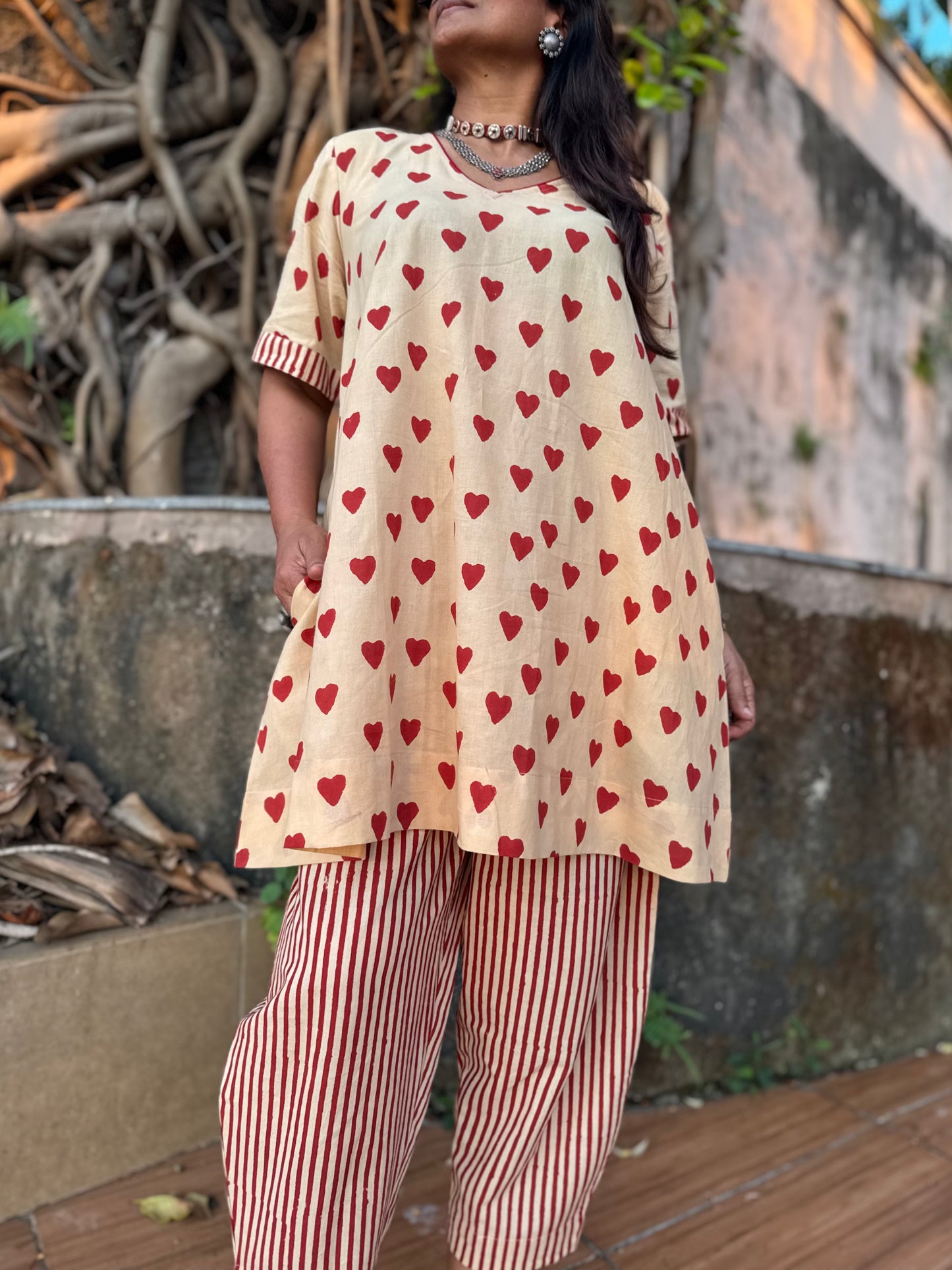 Ruby Cotton Co-ord with Afghani Pants