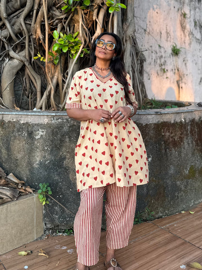 Ruby Cotton Co-ord with Afghani Pants