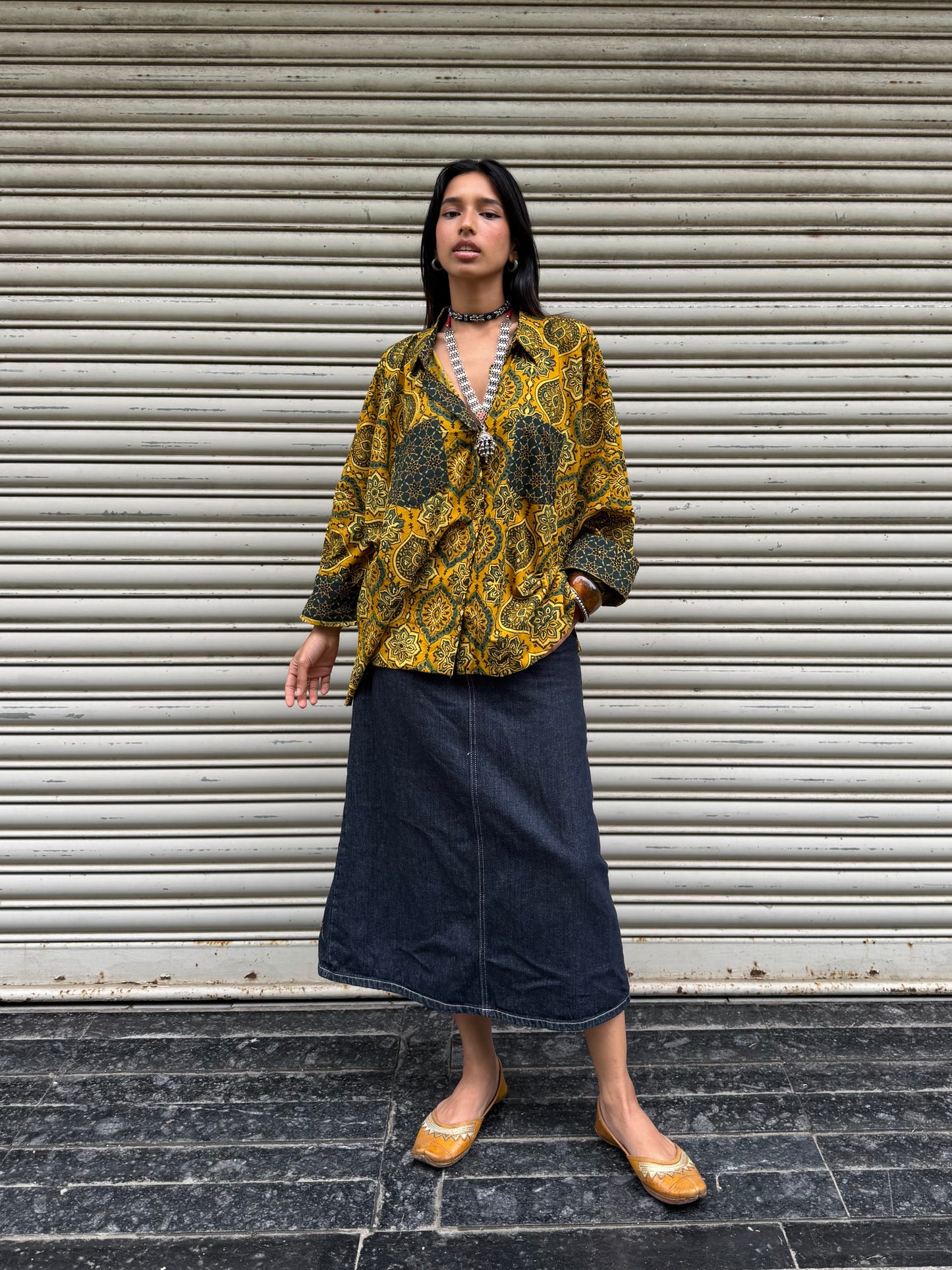Haldi Ajrakh Cotton Shirt