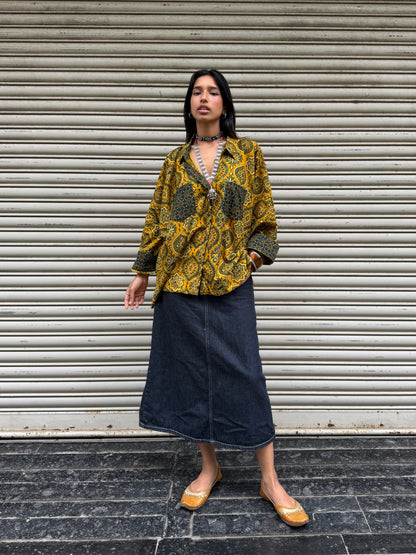 Haldi Ajrakh Cotton Shirt