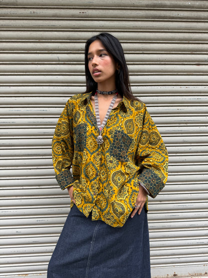 Haldi Ajrakh Cotton Shirt