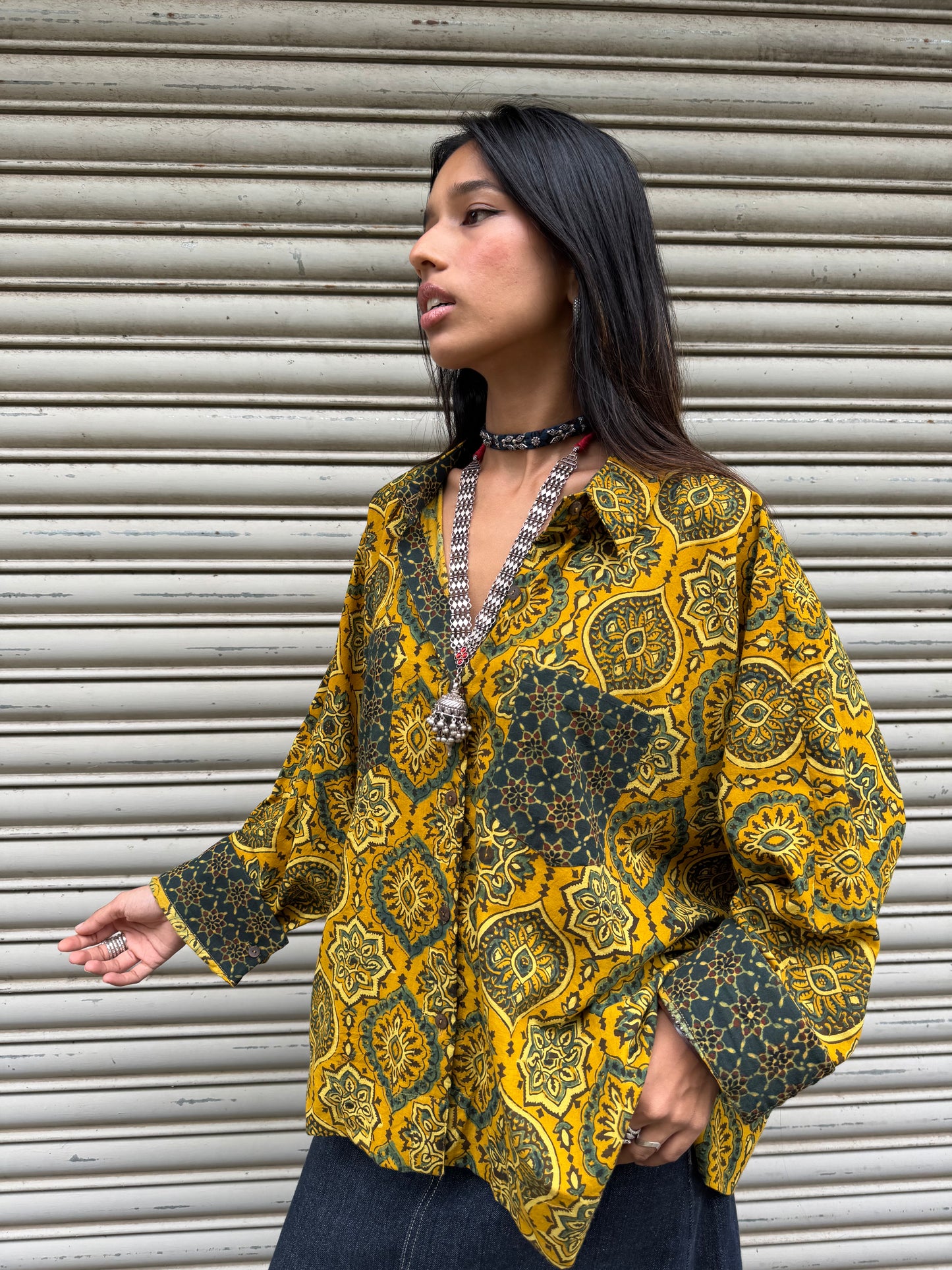 Haldi Ajrakh Cotton Shirt