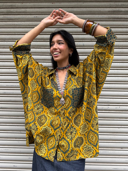 Haldi Ajrakh Cotton Shirt