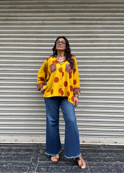 Honey Ajrakh Cotton Shirt