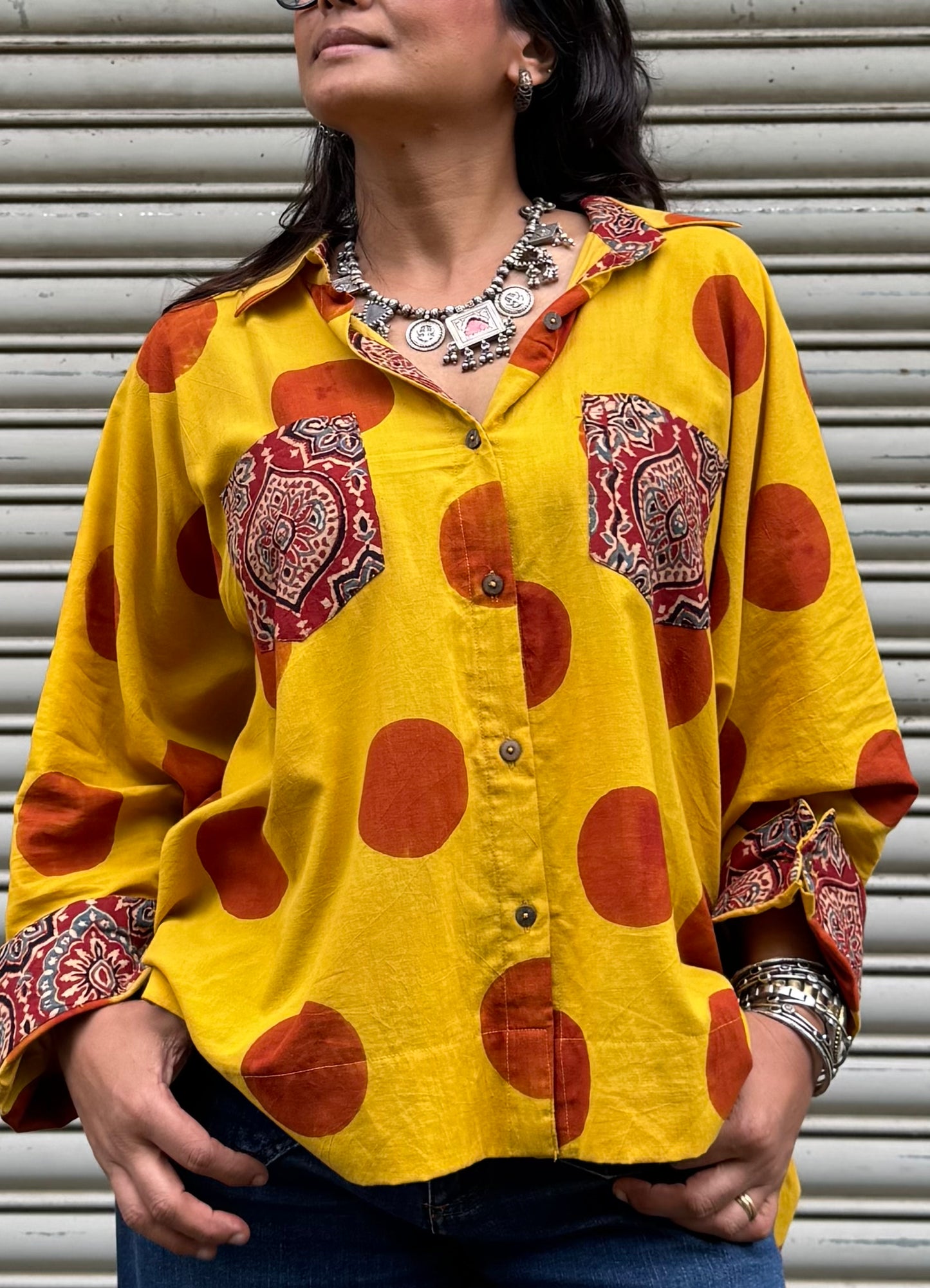 Honey Ajrakh Cotton Shirt