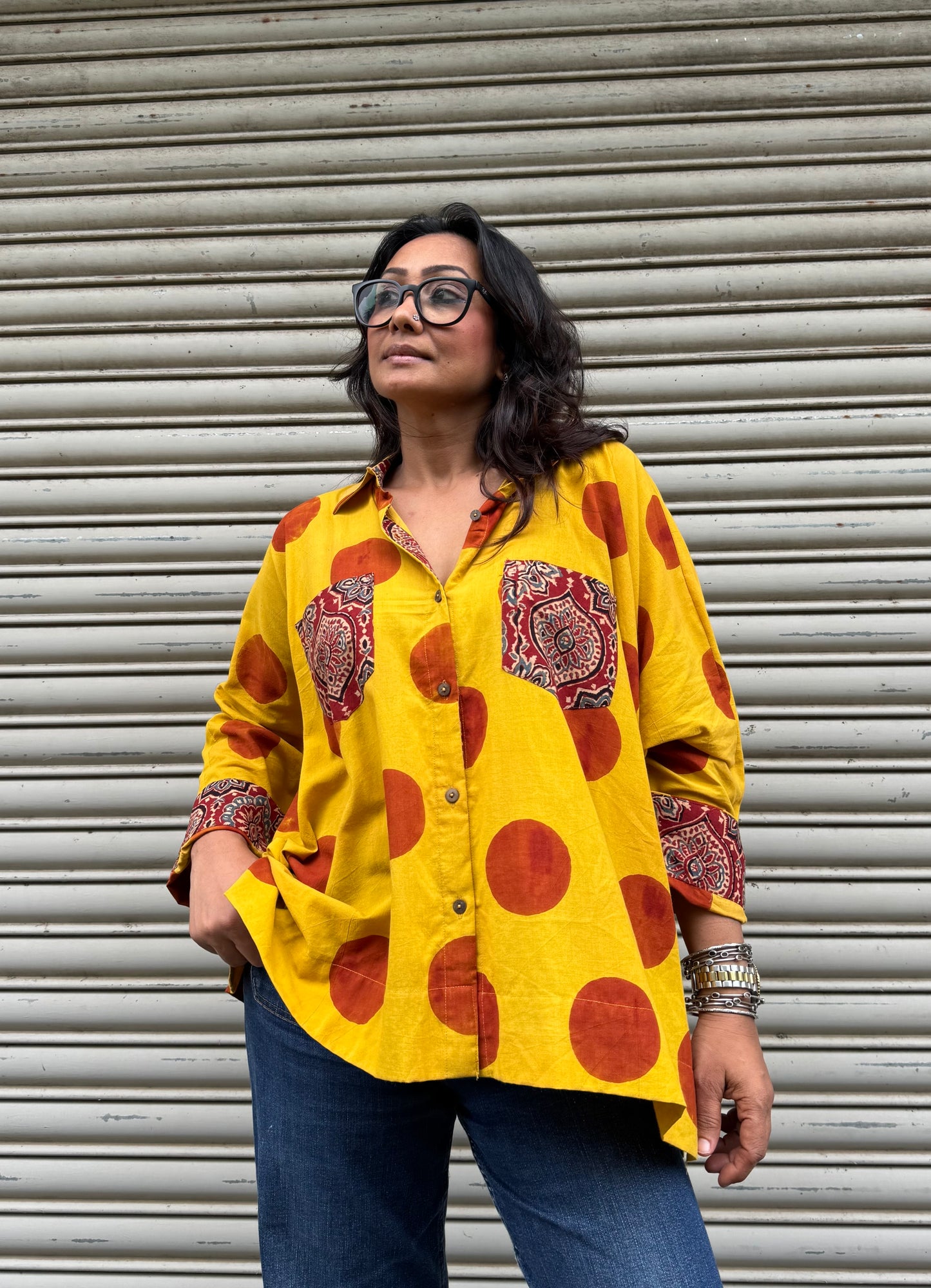 Honey Ajrakh Cotton Shirt