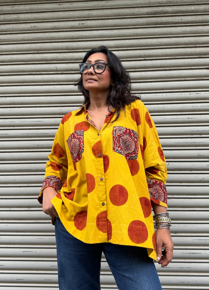 Honey Ajrakh Cotton Shirt