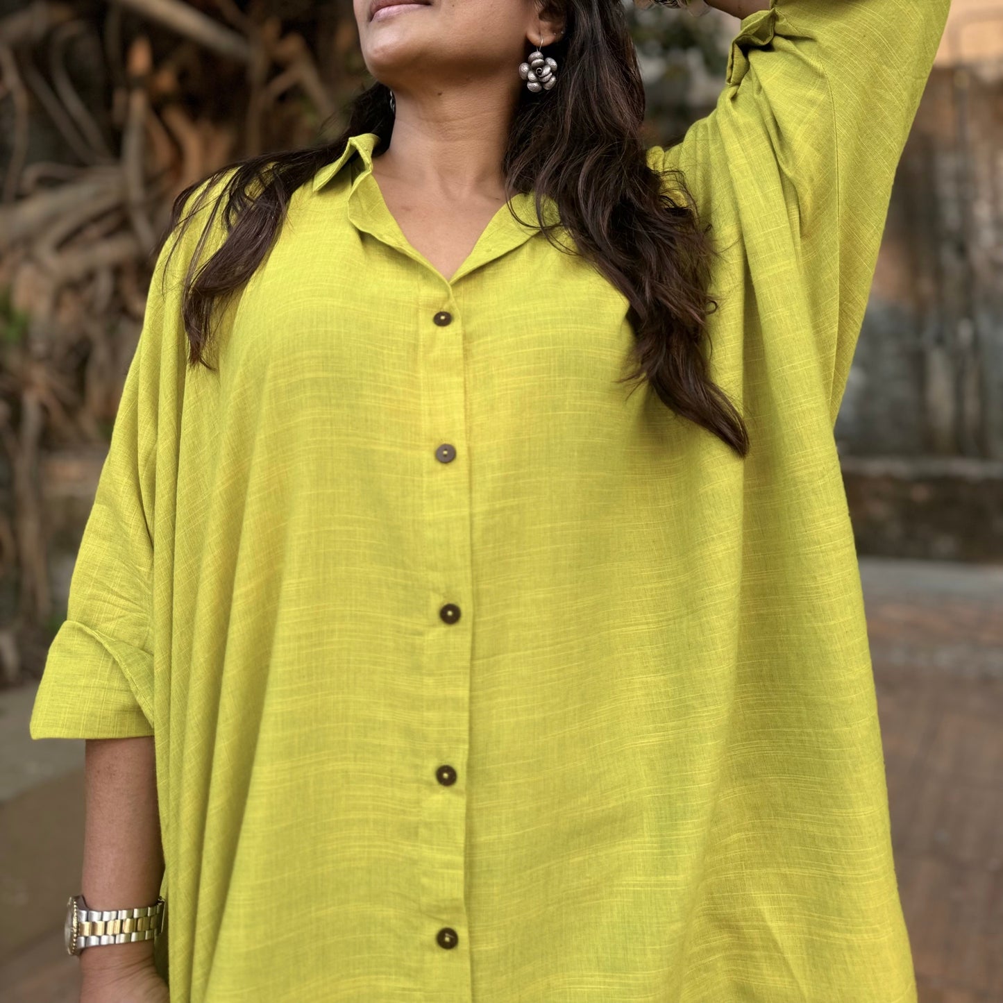 Lime Oversized Shirt dress