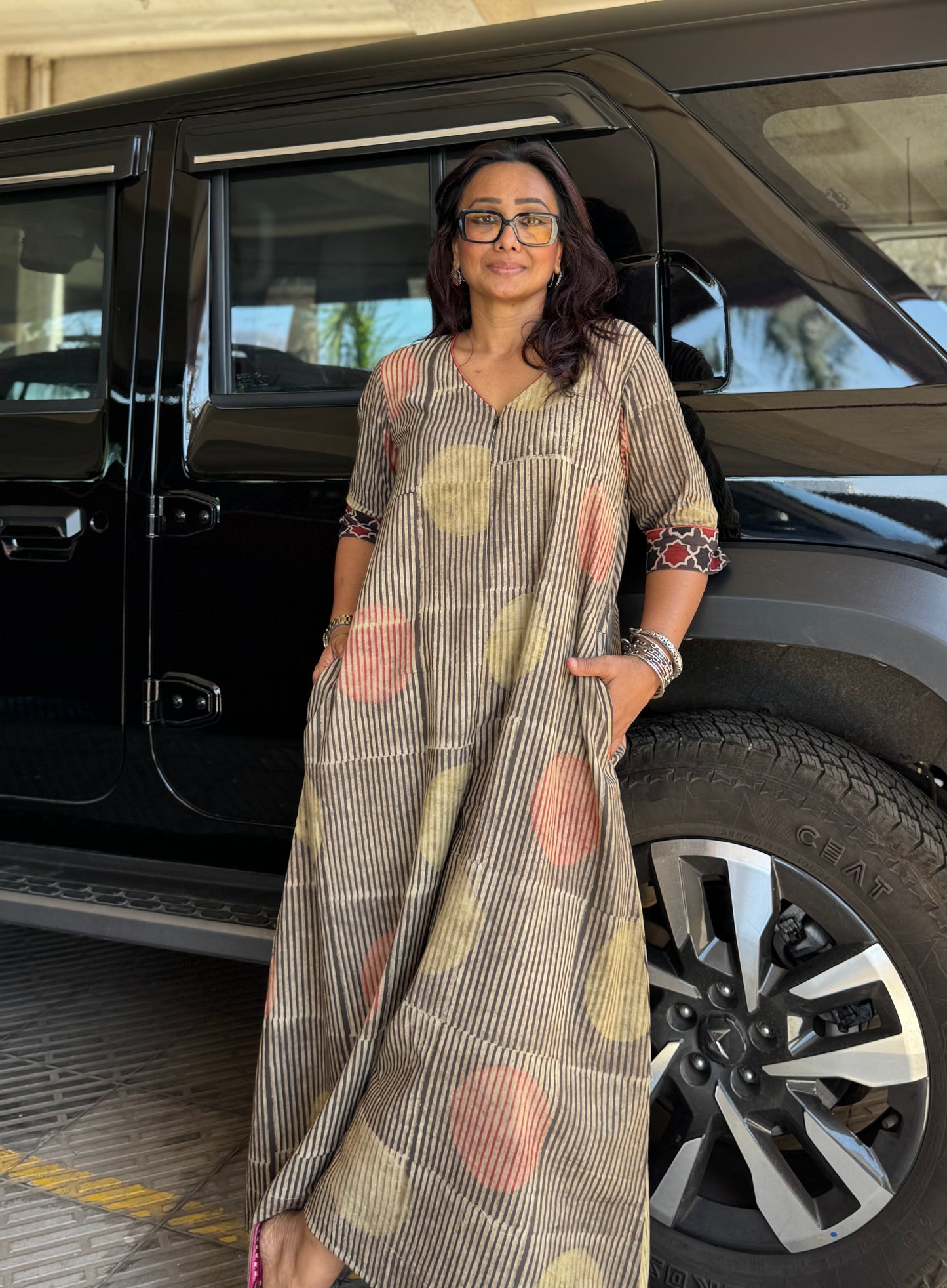 Pomegranate Cotton Jugni Jumpsuit