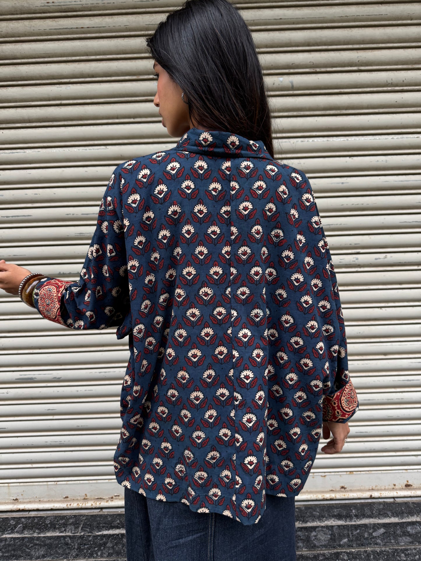 Neela Ajrakh Cotton Shirt