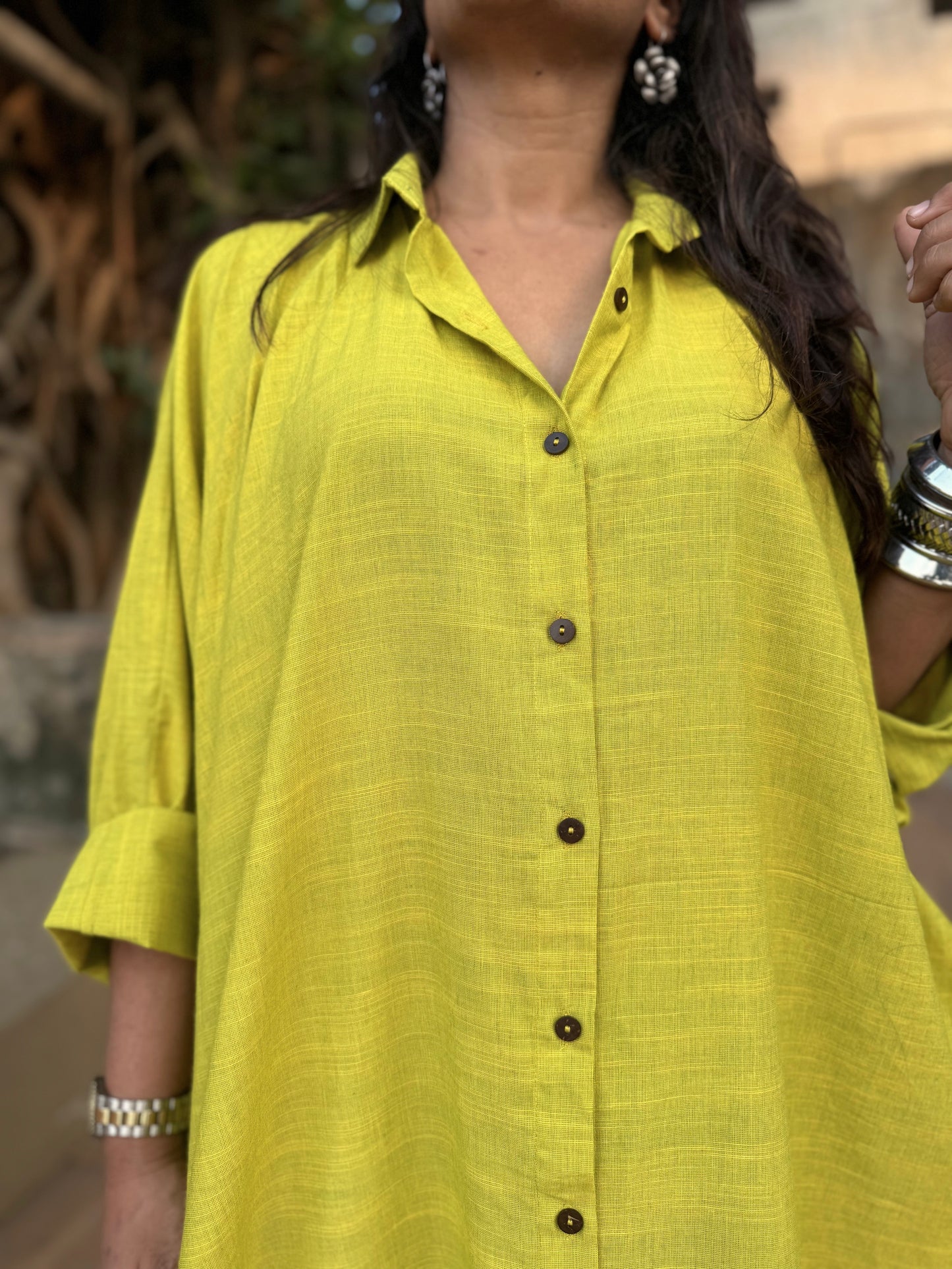 Lime Oversized Shirt dress