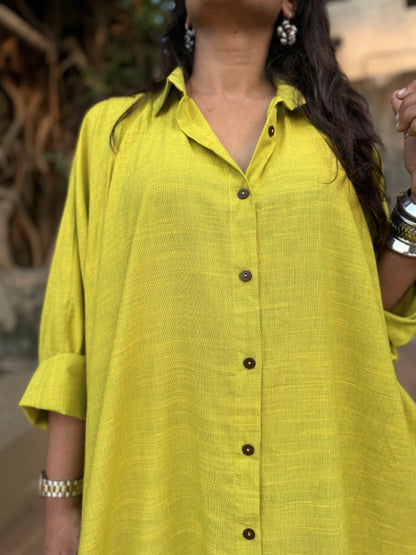 Lime Oversized Shirt dress