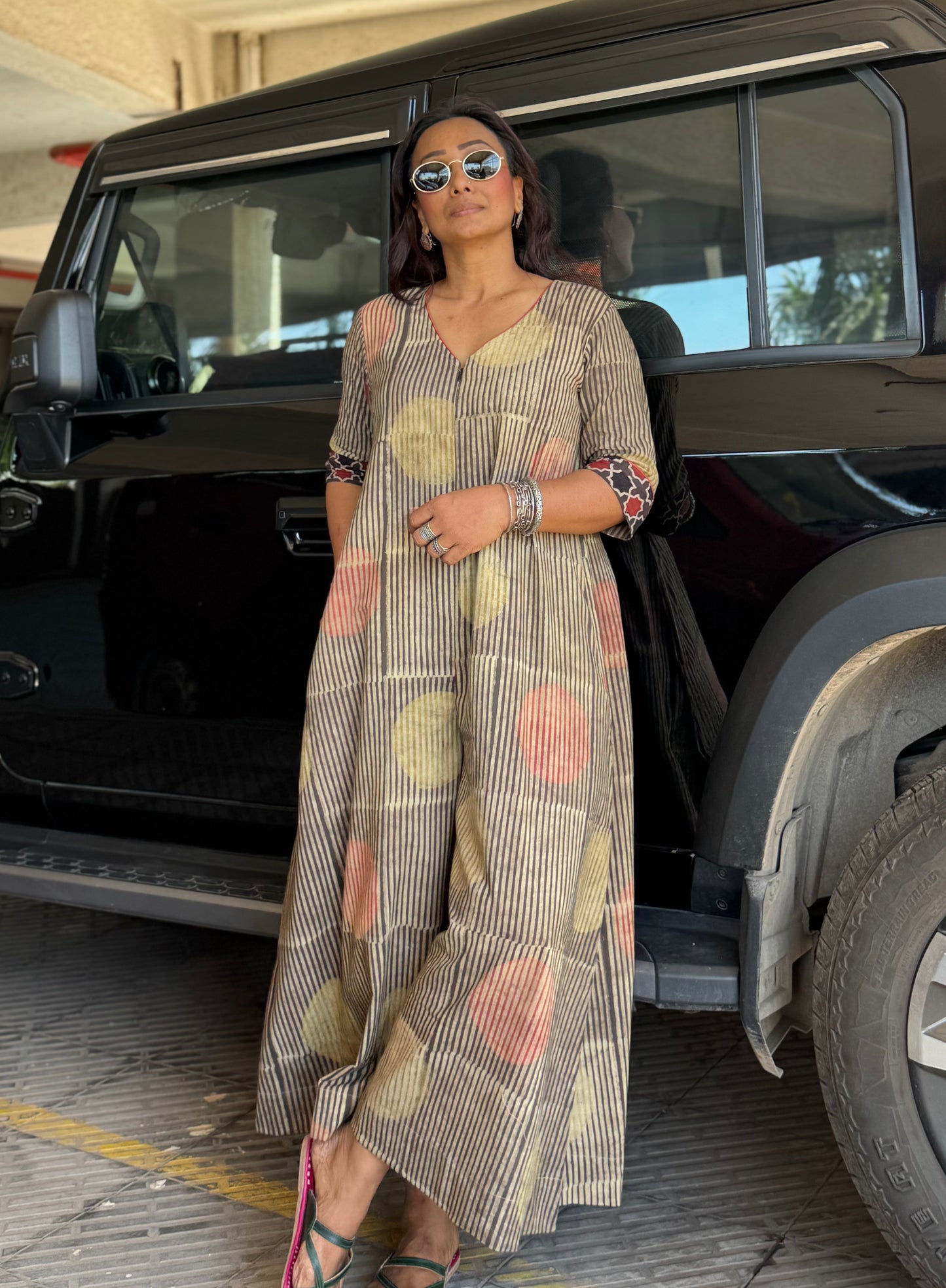 Pomegranate Cotton Jugni Jumpsuit