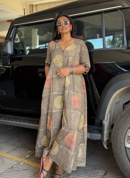 Pomegranate Cotton Jugni Jumpsuit