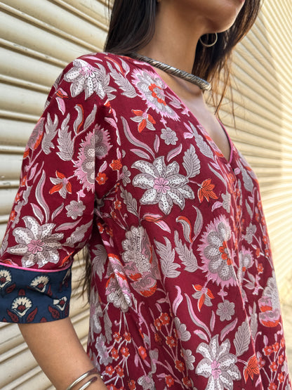 Cherry Cotton Jugni Jumpsuit
