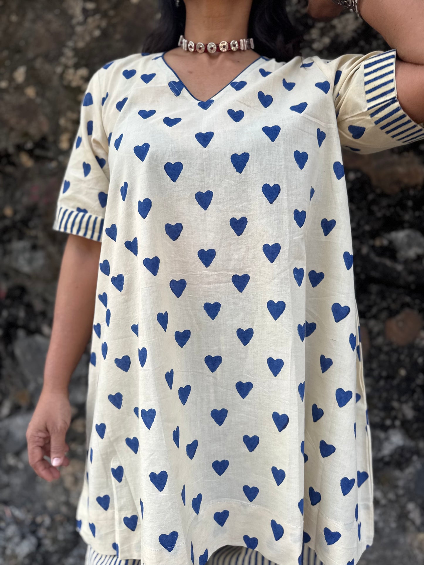 Mist Cotton Co-ord with Afghani Pants