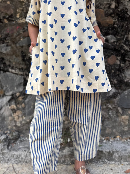 Mist Cotton Co-ord with Afghani Pants