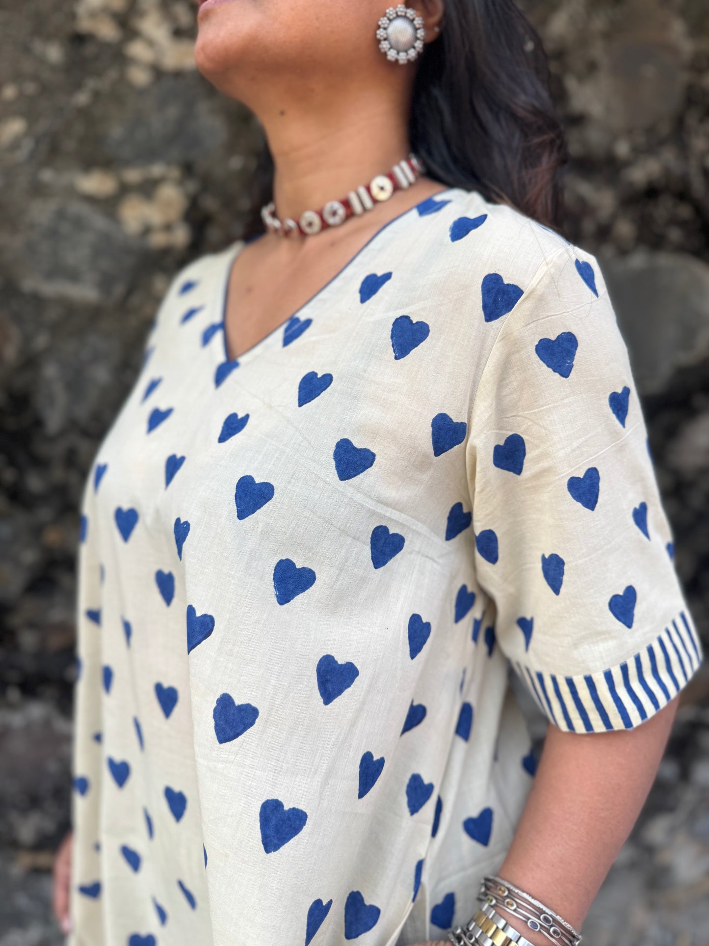 Mist Cotton Co-ord with Afghani Pants